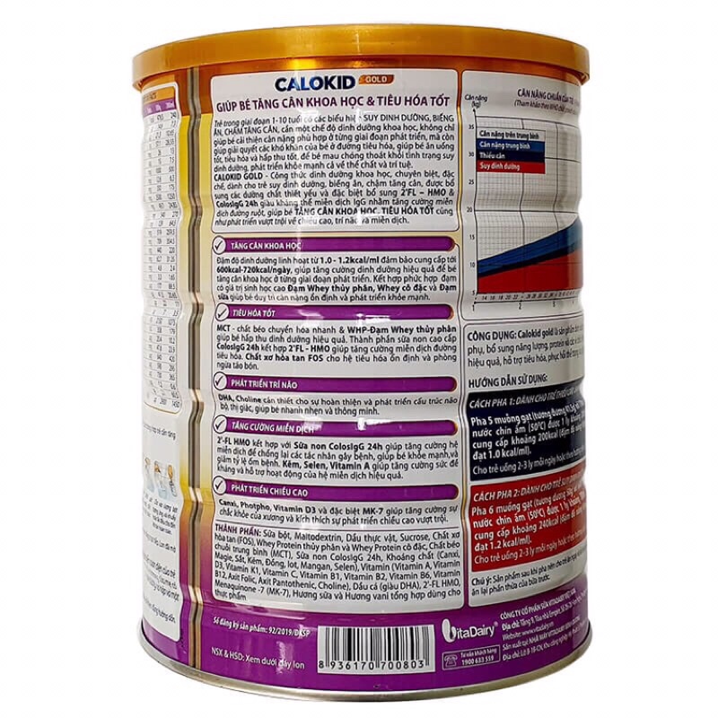 SỮA BỘT CALOKID GOLD 900gr [Date mới nhất- Tích điểm đổi quà)