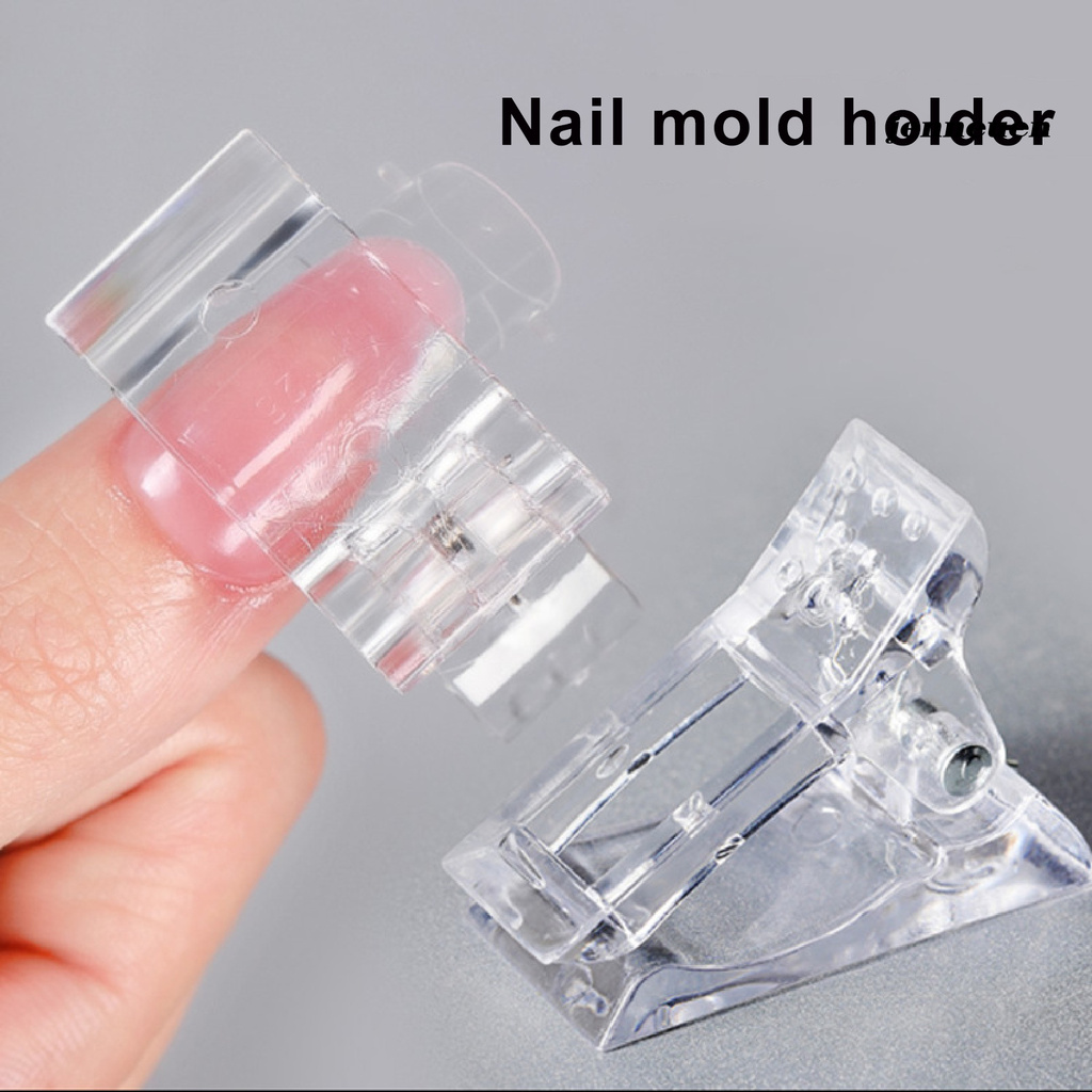 [Hàng mới về] Bộ 5 kẹp nhựa acrylic trong suốt thân thiện với môi trường làm móng nghệ thuật tiện dụng Mjgj