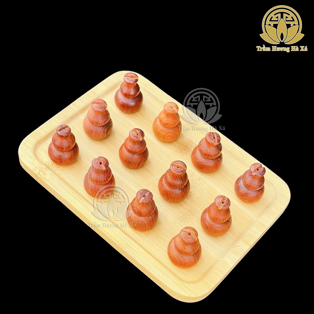 Đế hồ lô gỗ cắm nhang trầm hương HÀ XÁ nhang khoanh và nhang cây cao cấp tiện dụng