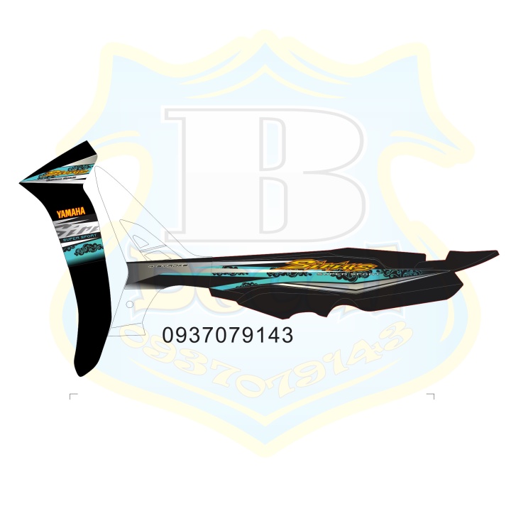 ( Quí khách vui lòng mang ra tiệm cho thợ dán ) Tem sirius hoa văn đen