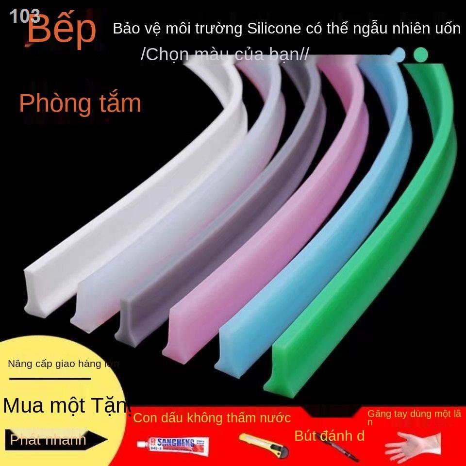 DPhòng tắm nhà bếp dải giữ nước trên mặt bàn chậu rửa ngăn góc chắn silicone chống thấm Tấm nền linh hoạt