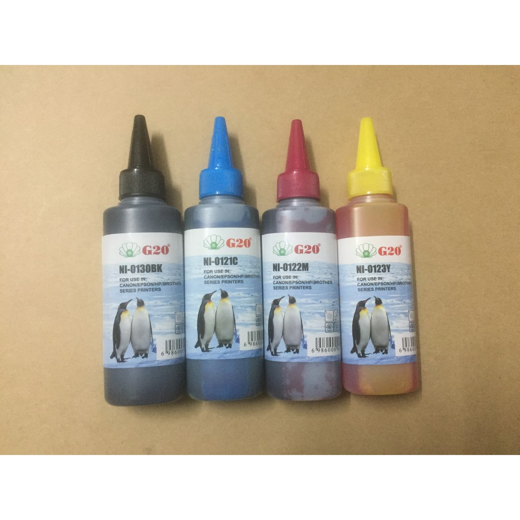 Bộ mực 4 màu G&amp;G- Epson L110/L210/L300/L310/L400/L500/L600/L1300/M100/M200