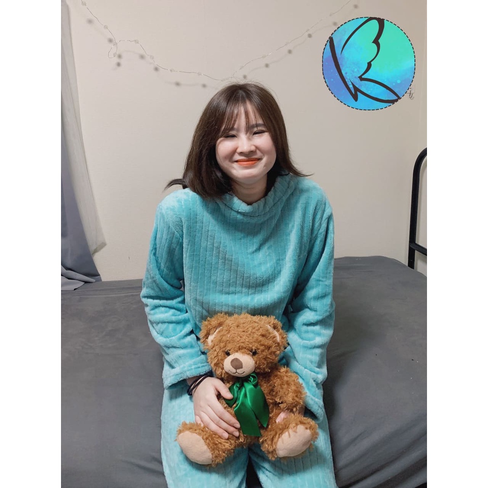 [Ảnh thật/ Hàng loại 1] Bộ Ngủ Lông Form Rộng Chất Đẹp Dày Dặn, Bộ Ngủ Nữ Lông Ấm Mềm Mịn