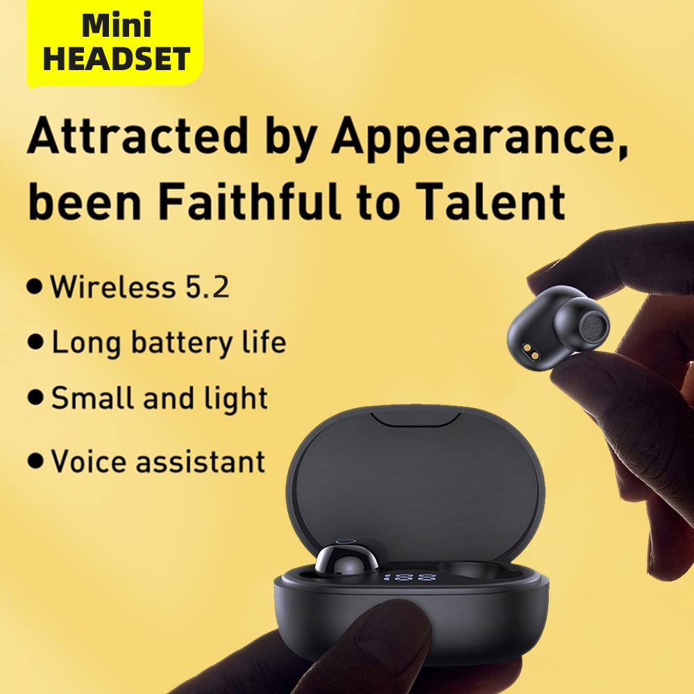 Tai nghe bluetooth 5.2 không dây TZUZL E6Pro âm thanh nổi 9D chống thấm nước có micro chất lượng cao