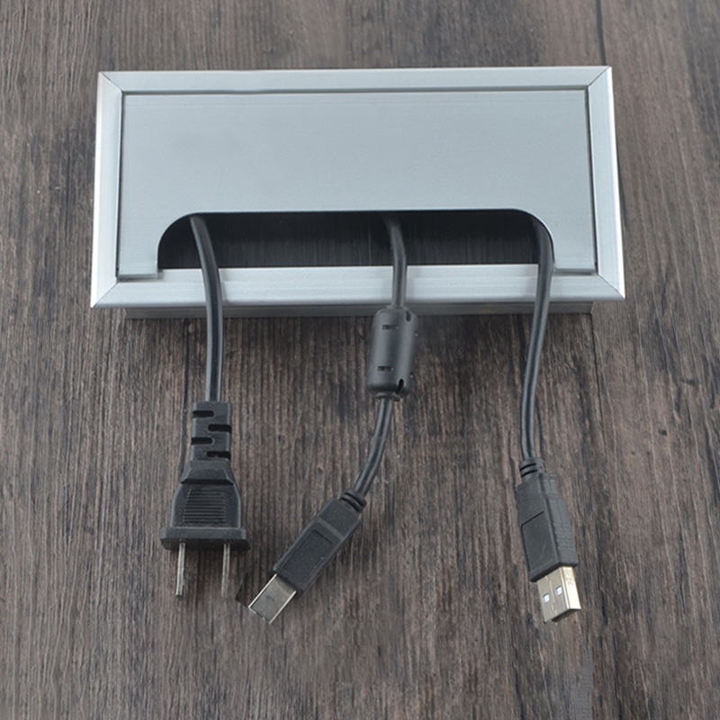 Nắp luồn dây điện nhôm chữ nhật - 80*160mm - Màu Đen - Trắng
