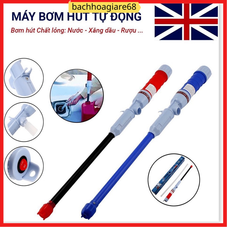 Bơm hút nước tự động, rượu, xăng dầu, chất lỏng, hóa chất đủ loại - loại Mini chạy pin tự động chỉ 1 nút bấm - BHGR68