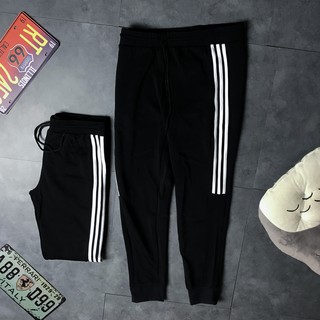 Quần jogger nam 3 sọc lửng ống bo chun phong cách thể thao