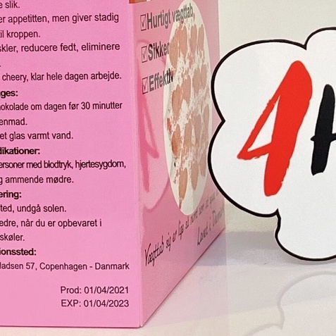Kẹo giảm cân Socola Đan Mạch chính hãng Chokolade Vaegttab, bản mới màu hồng
