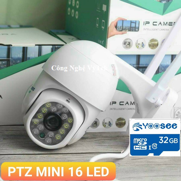 CAMERA IP WIFI YOOSEE PTZ MINI LED HD1080 kèm thẻ nhớ chuyên dụng - Xoay 360 độ, chống nước