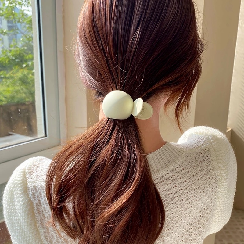 Kẹp Tóc Đuôi Ngựa Hình Tròn Mặt Nhám Cổ Điển Thời Trang