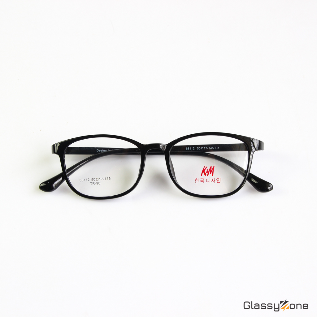 Gọng kính cận, Mắt kính giả cận nhựa dẻo Form vuông Unisex Nam Nữ thanh mảnh KM68112 - GlassyZone