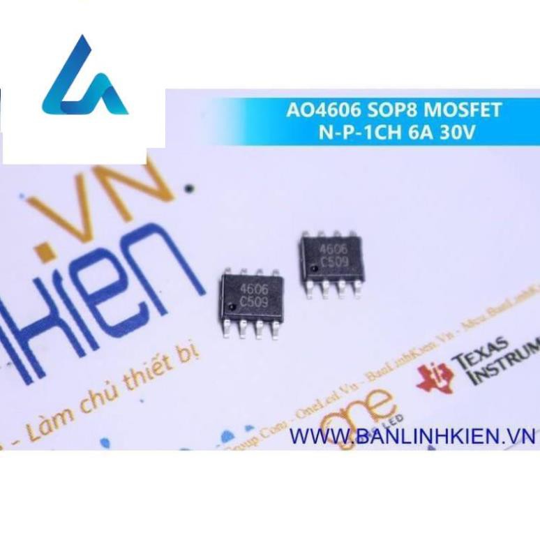 [Sốc] [Siêu Rẻ] [Minh Hà] AO4606 SOP8 MOSFET N-P-2CH 6A 30V zin TP