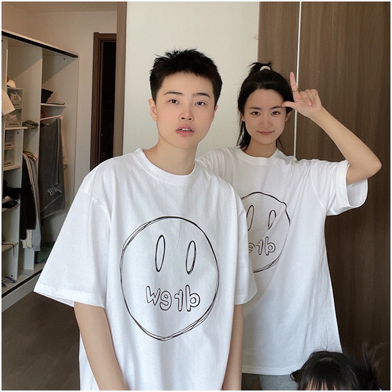 Áo thun in D-r-e-w tay lỡ Boin shop chất thun cotton 100% thoáng mát from rộng unisex 2 màu trắng/đen full tag
