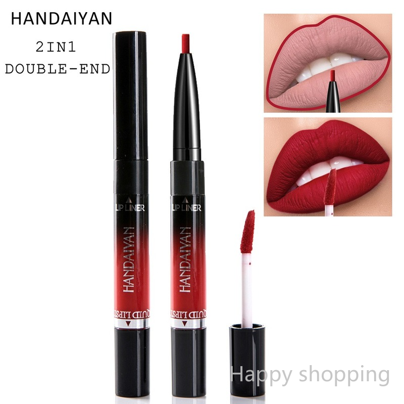 (Hàng Mới Về) Son Môi Kiêm Bút Kẻ Viền Môi Hai Trong Một Không Phai Không Dính Cốc Handaiyan | BigBuy360 - bigbuy360.vn