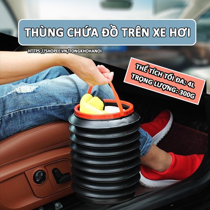 Thùng chứa đồ gấp gọn dùng trên oto có thể đựng cả nước