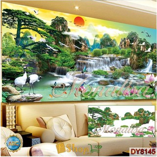 Tranh đính đá Tùng Hạc Diên Niên - DY8145 (150x70 cm)