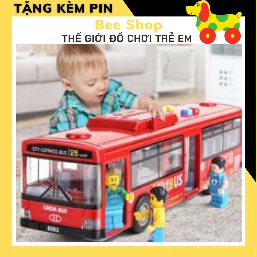 Đồ Chơi Trẻ Em Xe Buýt City Bus (Màu Đỏ) Mở Được Cửa Có Đèn Có Nhạc Có Hành Khách Siêu Rẻ Bee Shop