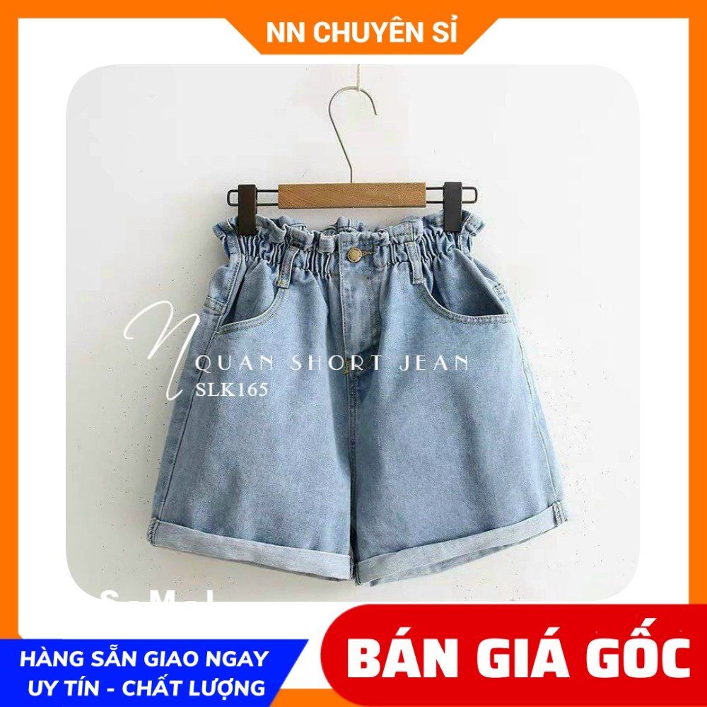 Quần đùi nữ chất jean cao cấp lưng phối kiểu dễ thương Quần short jean SLK165