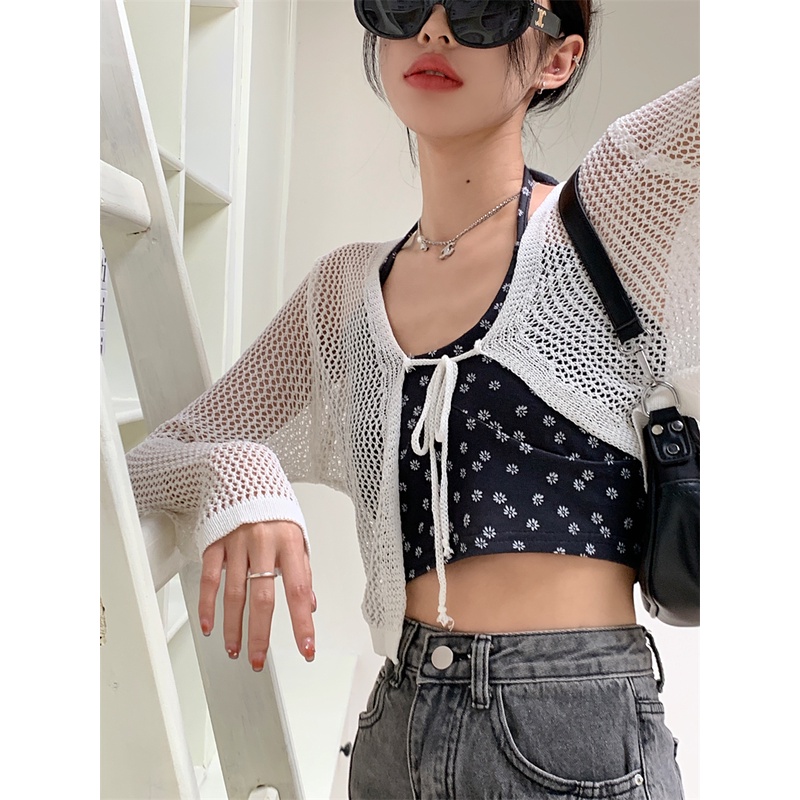 HUANG YOYO Áo Khoác cardigan Mỏng Chống Nắng Thời Trang Mùa Hè Phong Cách Hàn Quốc Cho Nữ