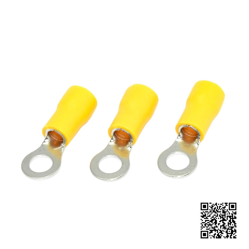 Đầu cose RV5.5-5  chất liệu đồng vàng mạ trắng chống oxy hóa, đầu cốt tròn bọc nhựa chất lượng tốt