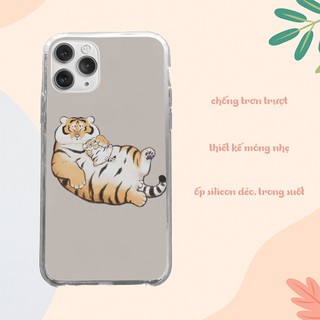 Ốp iphone Cha con hổ vui vẻ nằm vẹo cả thân  cho IP 5 đến IP 12 pro max BLUIMH00012