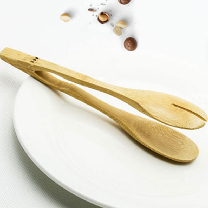 Creative Health Cooking Salad Bacon Steak Bamboo Kitchen Tongs Bread Food Clip