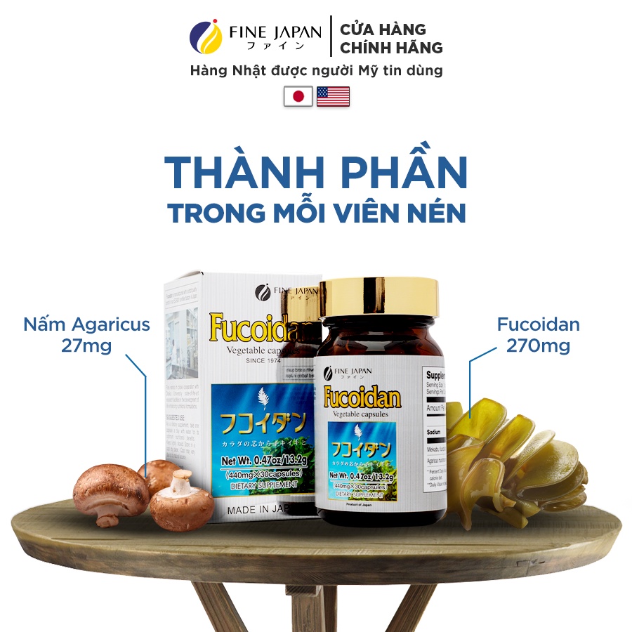 Combo 3 Hộp Fucoidan Okinawa Nhật Bản Hỗ Trợ Điều Trị Ung Thư - Fine Japan Fucoidan 2 Hộp x 30 Viên