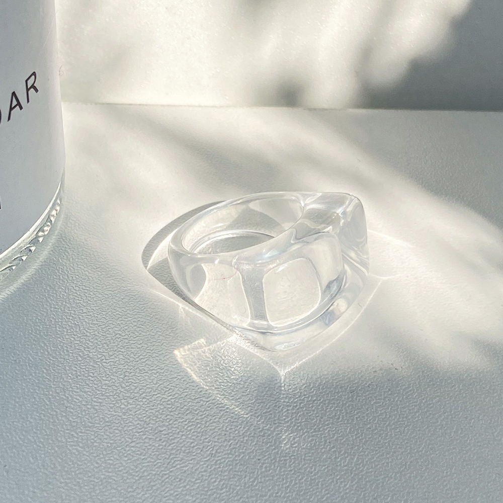 Nhẫn Nhựa Acrylic Trong Suốt Phong Cách Cá Tính Thời Trang Hàn Quốc