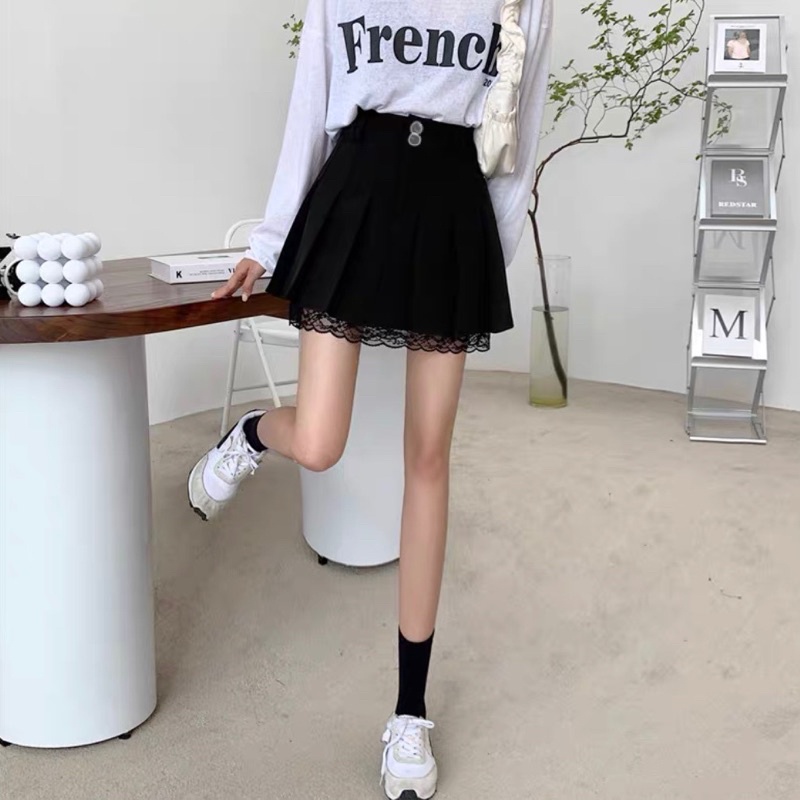 【Mizinstore】 Chân Xếp Ly Ngắn Cạp Cao Phối Ren Chất Tuyết Mưa Dày Mịn Cao Cấp (2 Lớp) | BigBuy360 - bigbuy360.vn