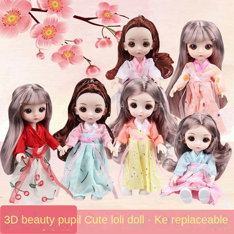 Búp Bê Barbie 3D Có Mắt Thật Dễ Thương 17Cm