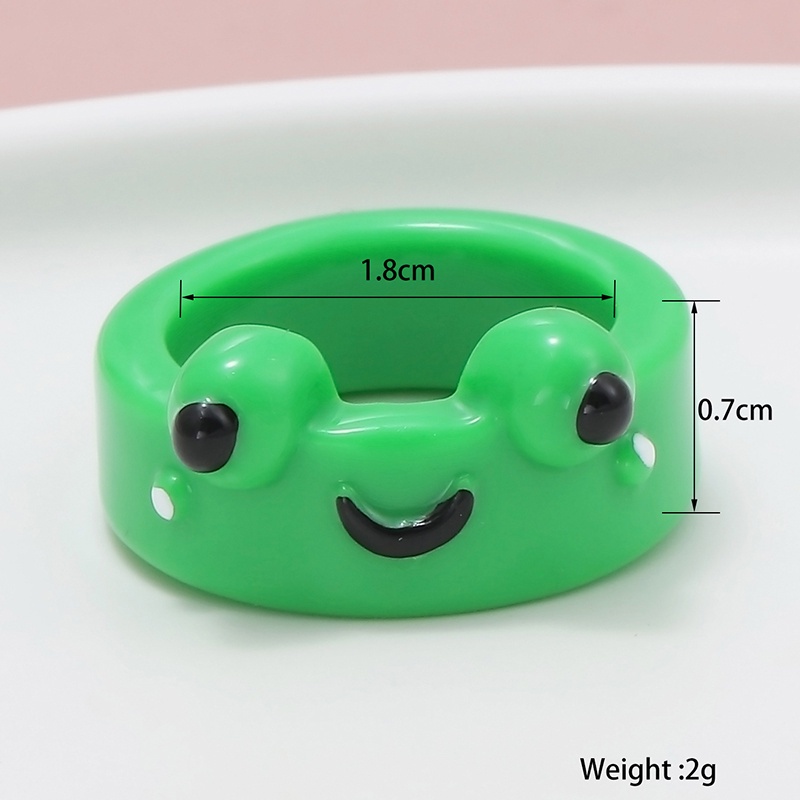 Nhẫn nhựa hình chú ếch thời trang nhiều màu cho nam và nữ Nhẫn acrylic Hình Ếch Hoạt Hình Đáng Yêu Cho Cặp Đôi
