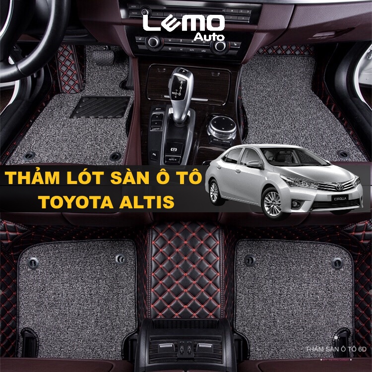 Thảm lót sàn ô tô 5d, 6d Nano 2 chỉ Toyota Altis 2001 – 2023 kháng khuẩn, khử mùi bảo hành 3 năm trải kín sàn xe