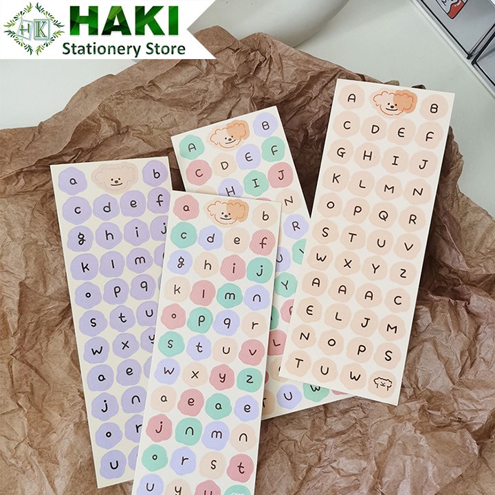 Sticker cute trang trí sổ dễ thương HAKI, hình dán sticker chữ cute đáng yêu hàn quốc giá rẻ ST42