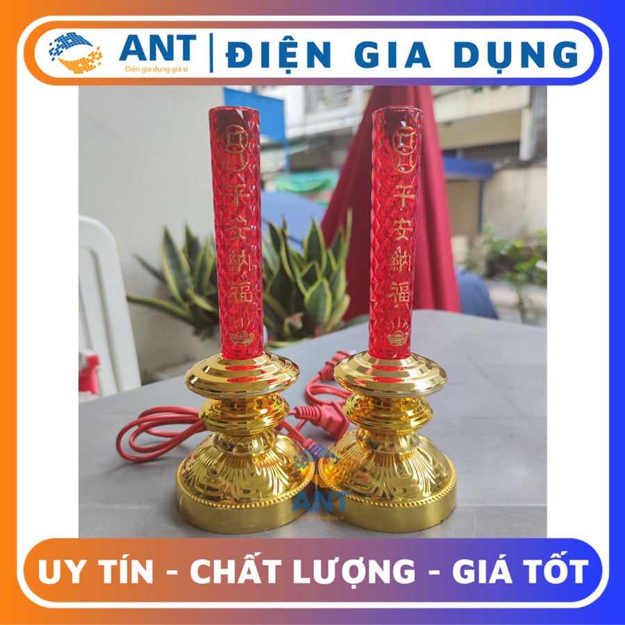ĐÈN THỜ NẾN CAO CẤP , ĐỂ BÀN THỜ CÚNG - NẾN 01 CAO 24CM