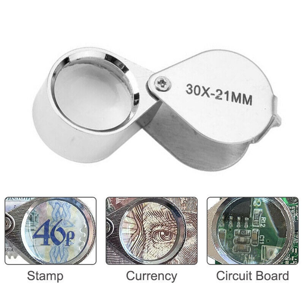 30x Kính Lúp Soi Đá Quý Bỏ Túi Dùng Làm Trang Sức Kích Thước 30x21mm