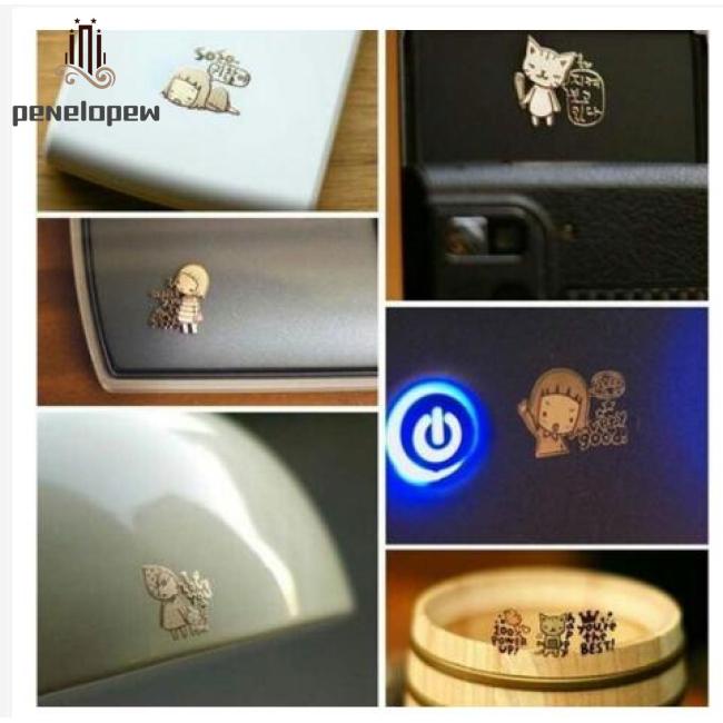 Miếng dán trang trí máy tính/điện thoại mạ vàng 24k chống bức xạ đáng yêu