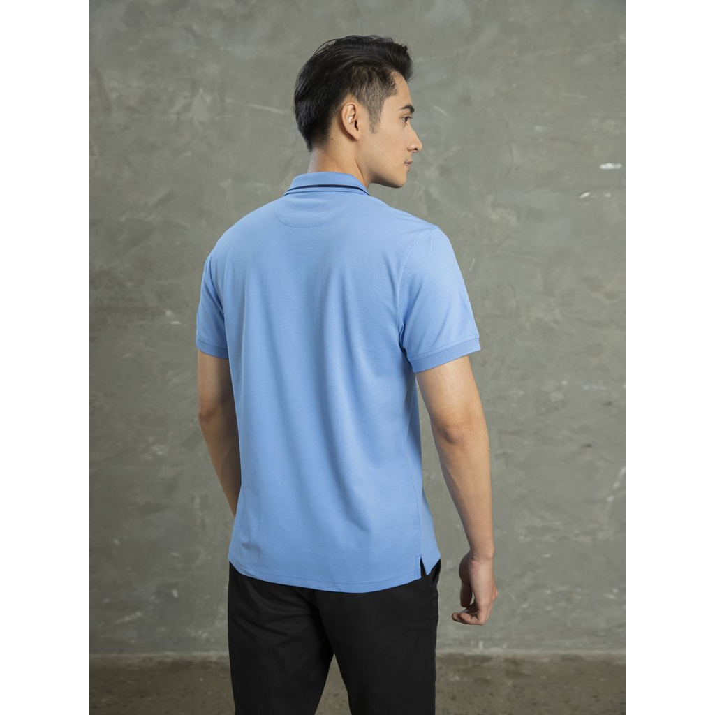 Áo Thun Nam Tay Ngắn Có Cổ Aristino APS063S1 Màu Xanh Biển 103 Chất Liệu Cotton Dáng Regular Fit