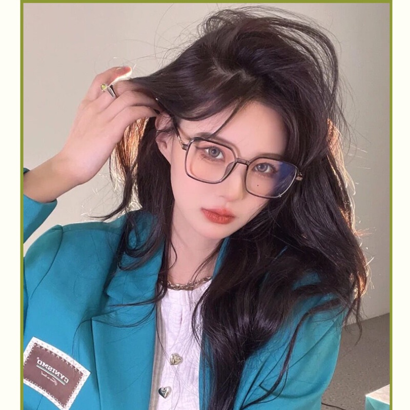 Kính Mát Gọng Vuông Oversized Chống Ánh Sáng Xanh Phong Cách Hàn Quốc Kèm Diopter - 0.5 Đến 600 Cho Nam Và Nữ