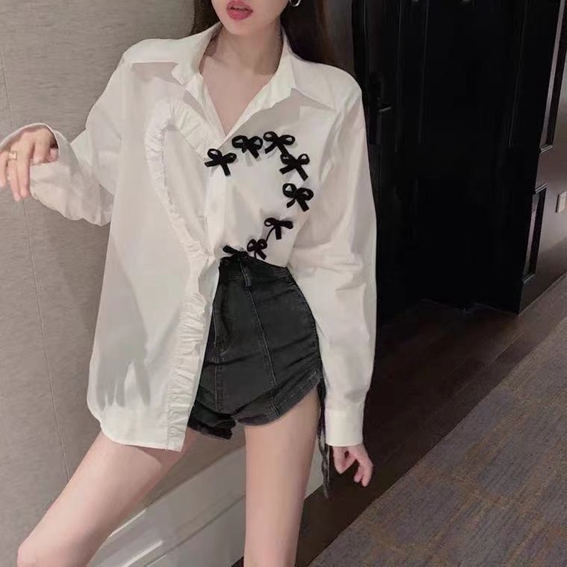 Áo sơ mi SUXI dài tay thiết kế mới theo phong cách Hàn Quốc thời trang mùa thu