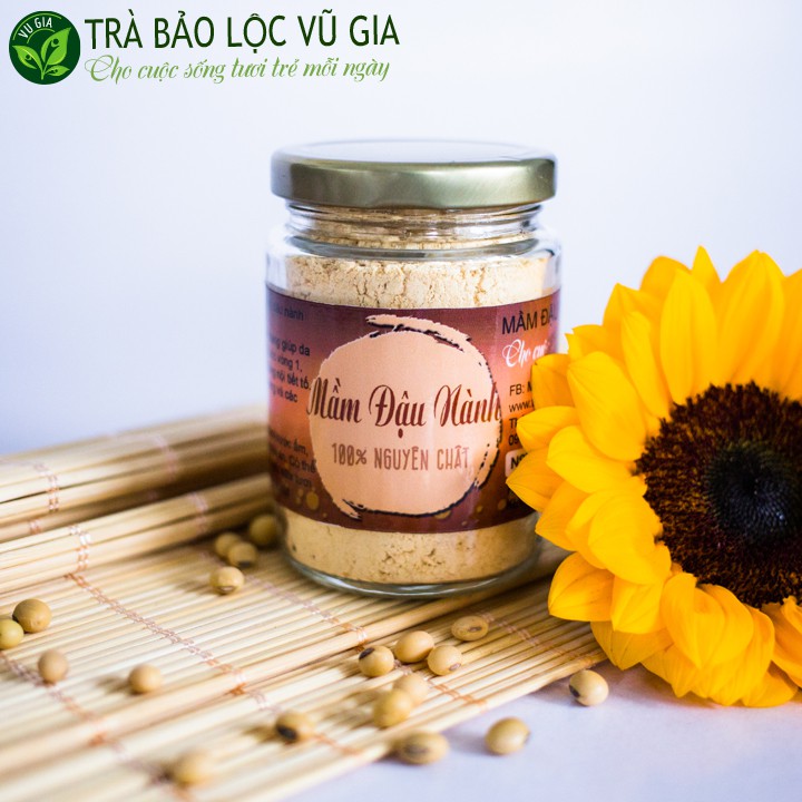 Combo Bột Trà Xanh + Mầm Đậu Nành - Nguyên Chất Vũ Gia (100g/hũ)  + Tặng Cọ Quét