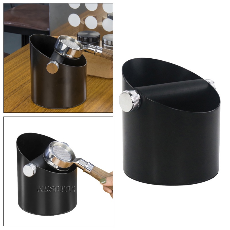 [KESOTO2] Black Espresso Coffee Knock Box Waste Bin Bucket for Home Office Barista