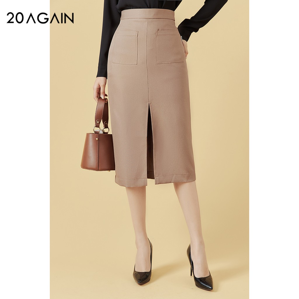[Mã WABRAG99 giảm 10% đơn 99K] Chân váy dáng dài 2 túi ốp 20AGAIN, thiết kế công sở thanh lịch JDW1136 | BigBuy360 - bigbuy360.vn