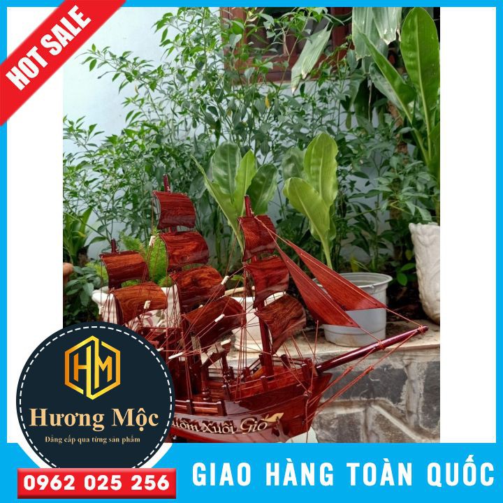 [HOT SALE] Thuyền Phong Thủy Thuận Buồm Xuôi Gió 55cm Gỗ Cẩm Lai