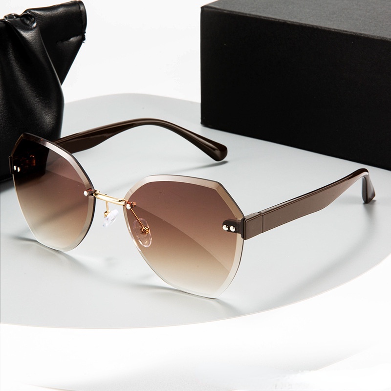 (JIUERBA) Kính Râm Thời Trang Phương Tây Không Vành Hình Đa Giác Màu Kẹo Retro