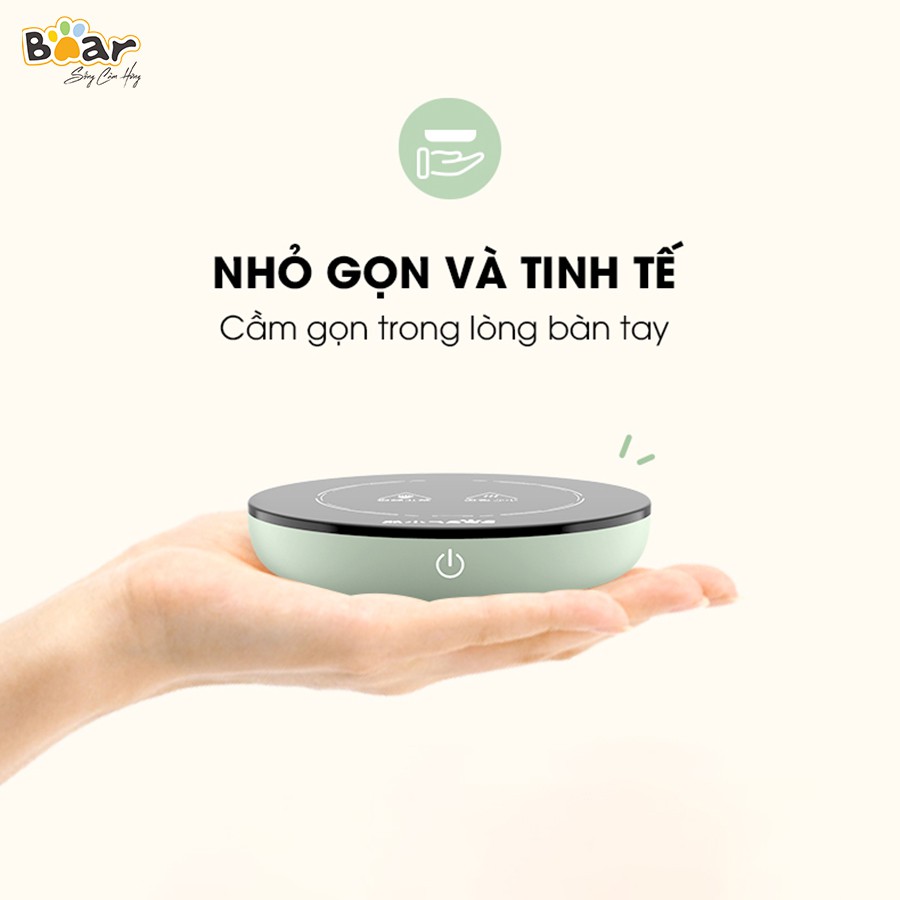 Set Cốc Kèm Đế Hâm Nóng Giữ Nhiệt Bear Chính Hãng DRBD-A16C1 - Tặng Kèm Thìa Khuấy