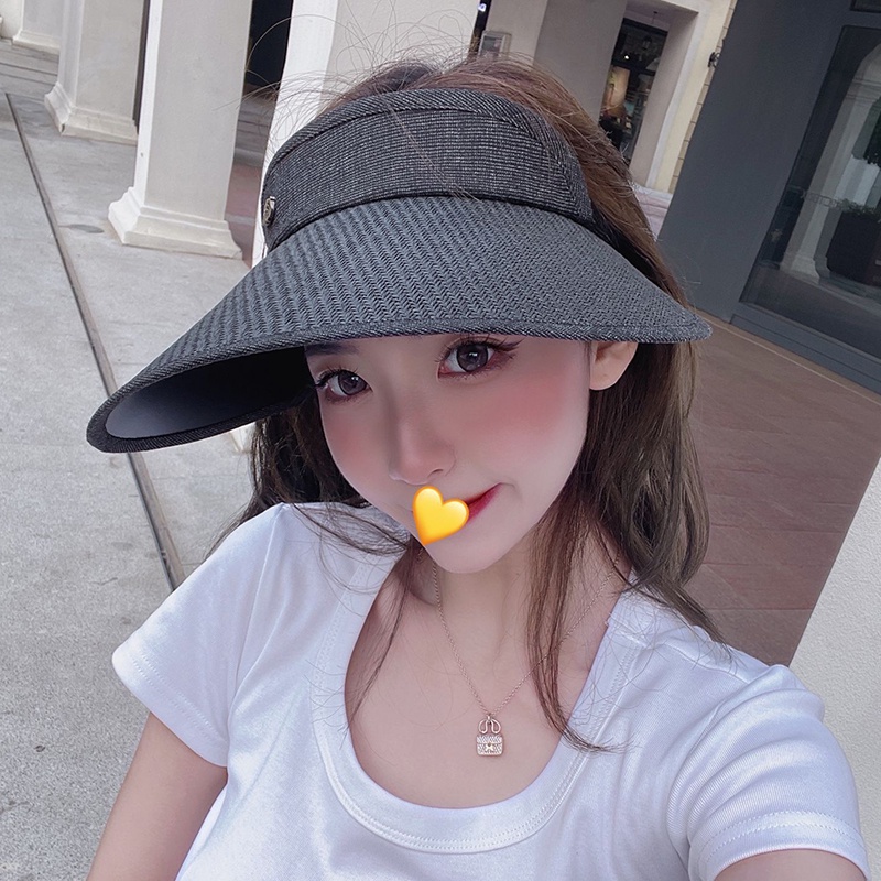 Nón vành rộng hở chóp chống tia uv phong cách Hàn Quốc