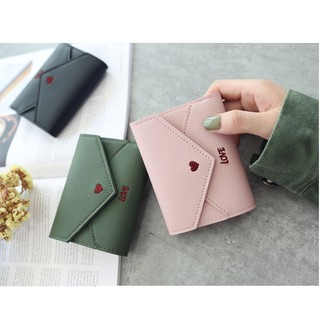 [Có ảnh thật-cuối]Sẵn - Ví gấp nữ hình trái tim - love cực đẹp