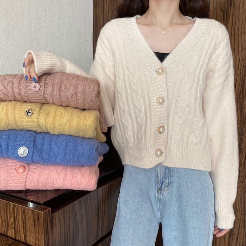 Áo khoác Cardigan dệt kim form rộng phong cách Hàn quốc