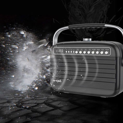 Loa karaoke WKing K9 xách tay, bluetooth, tặng kèm 2 micro không dây, công suất 100W