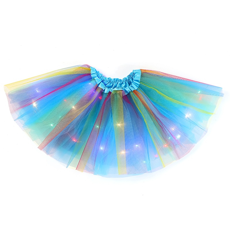 Chân Váy Xòe Tutu Nhiều Lớp Kèm Đèn LED Cho Bé Gái